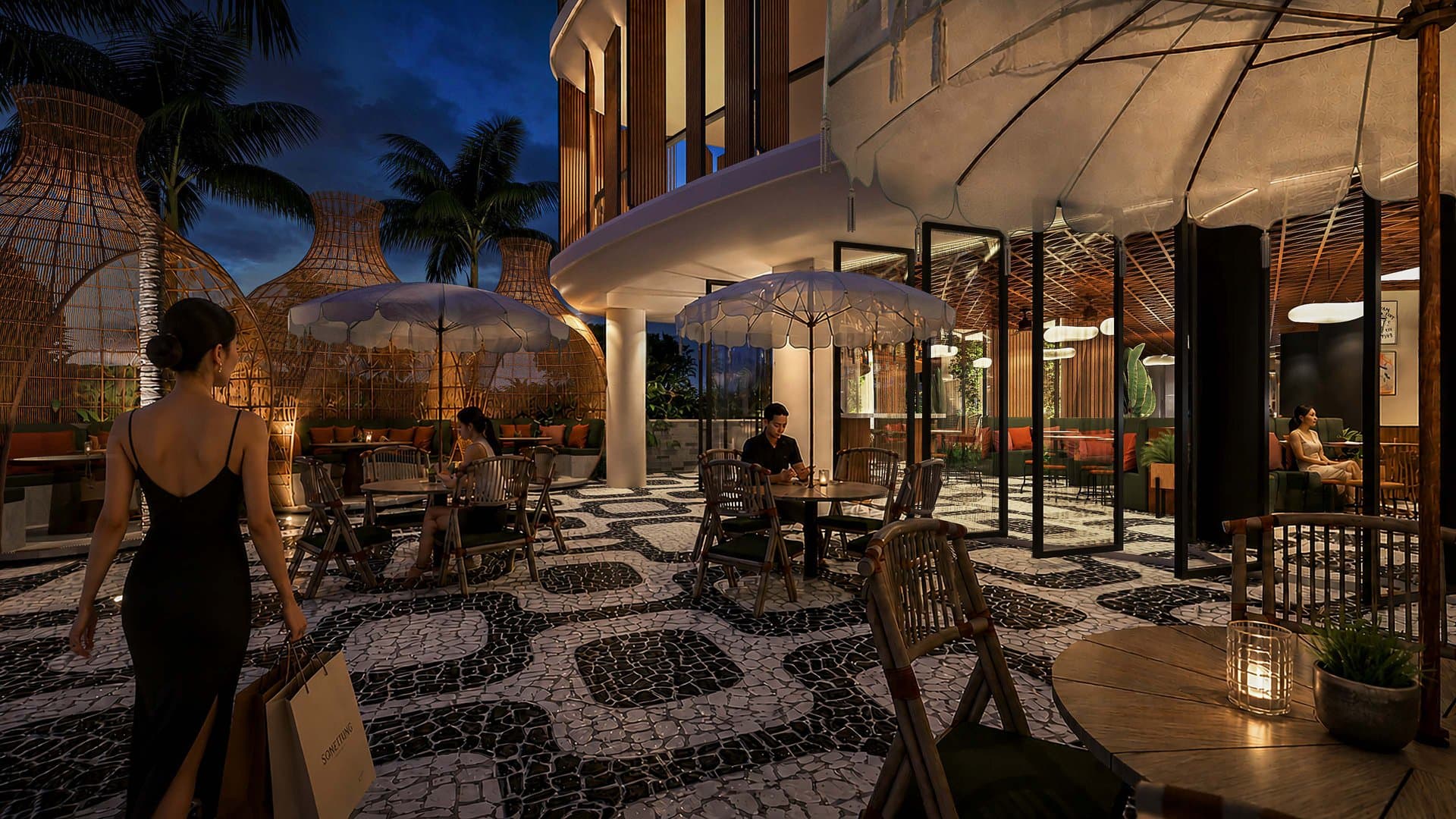 Shisha Street Café · Ground-Level Social Hub & Arrival Plaza