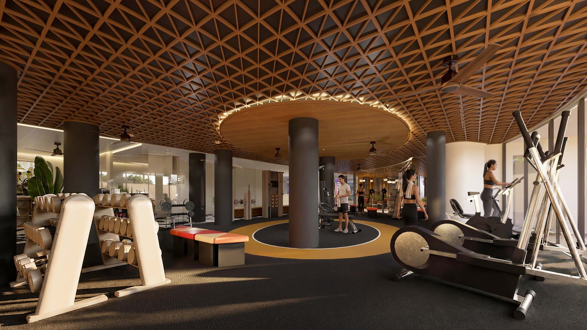 The Gym · Full-Scale Training Floor, Open Perimeter & Natural Light