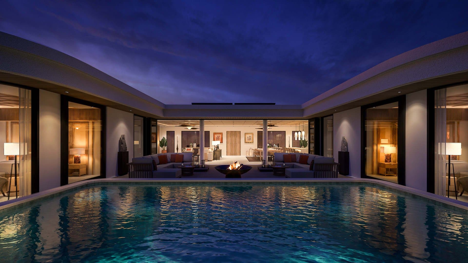 The Penthouse · Private Pool Terrace at Twilight