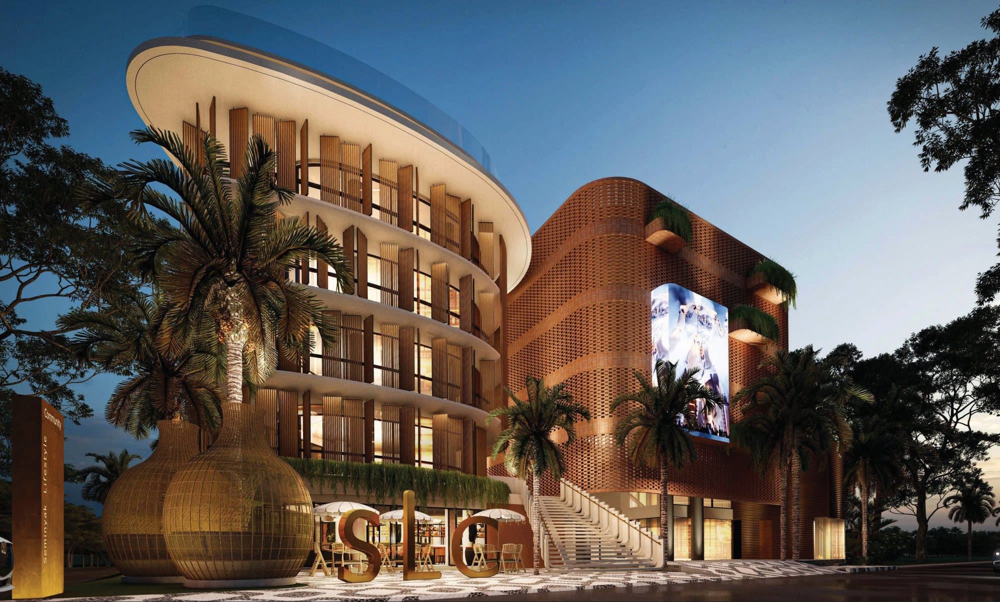 Main Road View — SLC & Apartment Tower · Seminyak's New Landmark